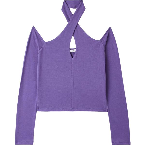 t-shirt Terranova viola tinta unita