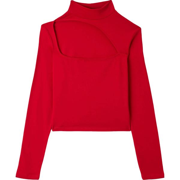 t-shirt Terranova rosso tinta unita