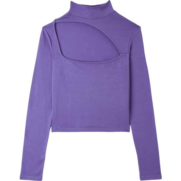 t-shirt Terranova viola tinta unita