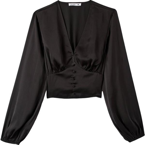 bluse Terranova nero tinta unita