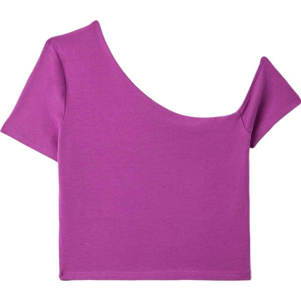 t-shirt Terranova viola tinta unita