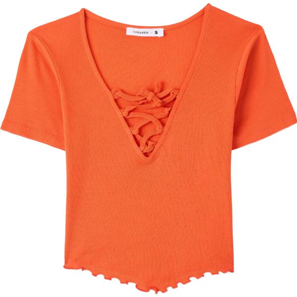 t-shirt Terranova arancione tinta unita