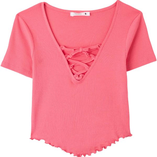 t-shirt Terranova rosa tinta unita