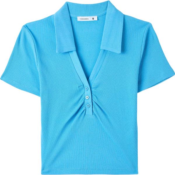 polo Terranova blu tinta unita