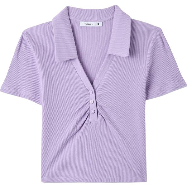 polo Terranova viola tinta unita