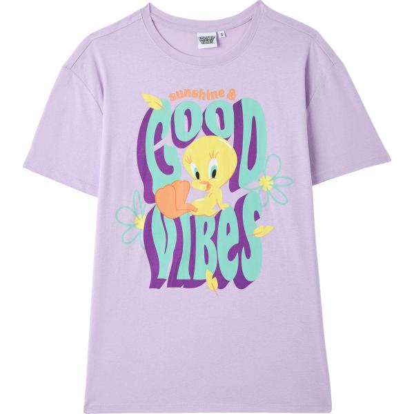 t-shirt Terranova viola con stampe