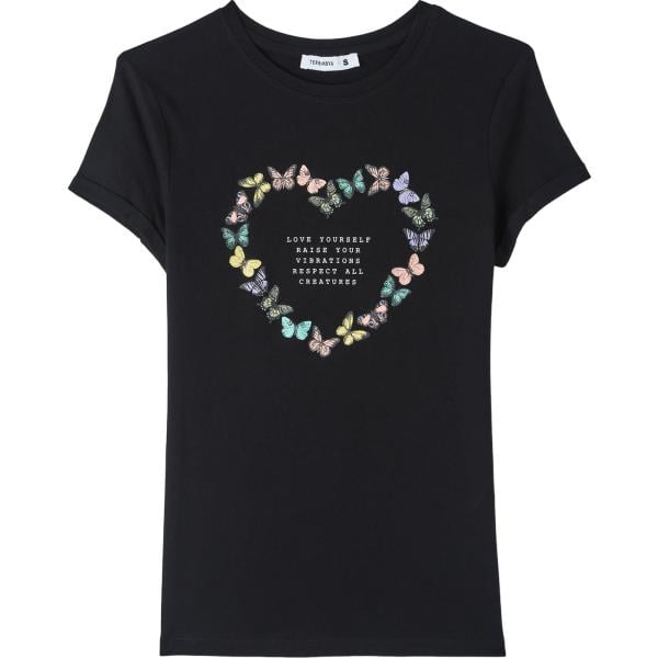 t-shirt Terranova nero con stampe