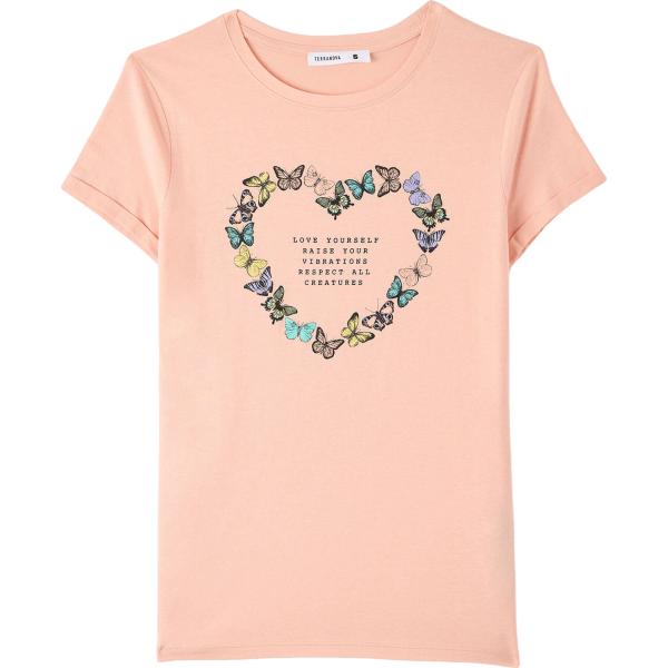t-shirt Terranova rosa con stampe