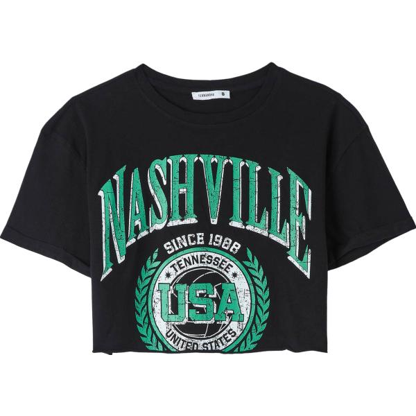t-shirt Terranova nero con stampe
