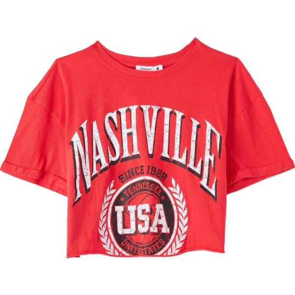 t-shirt Terranova rosso con stampe