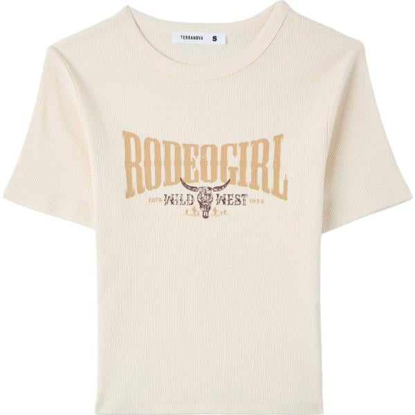 t-shirt Terranova bianco con stampe