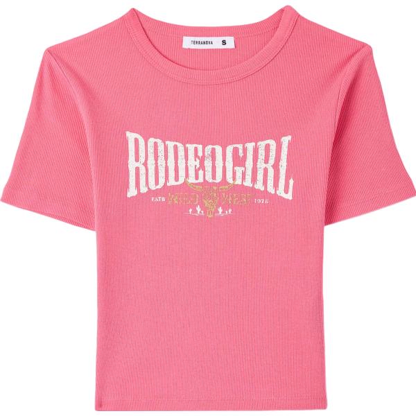 t-shirt Terranova rosa con stampe