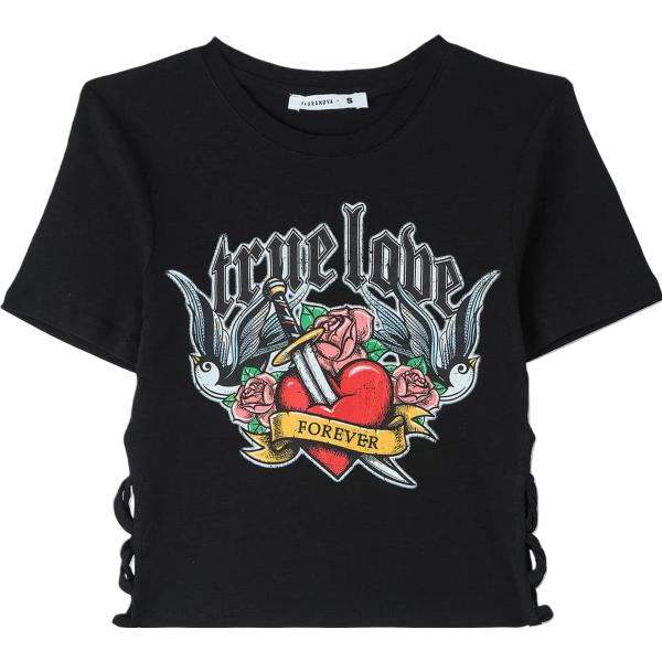 t-shirt Terranova nero con stampe