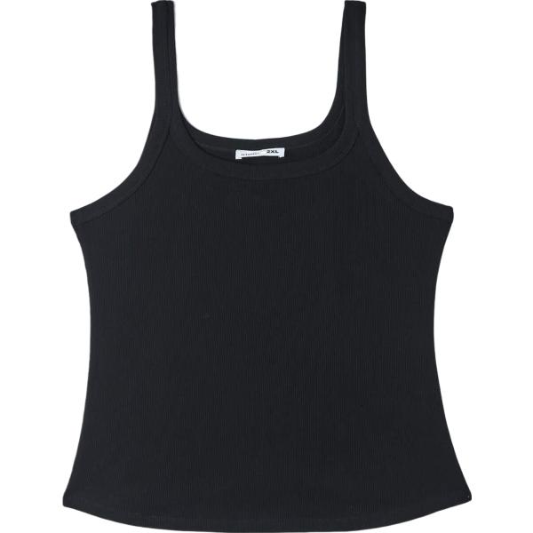 top Terranova nero tinta unita