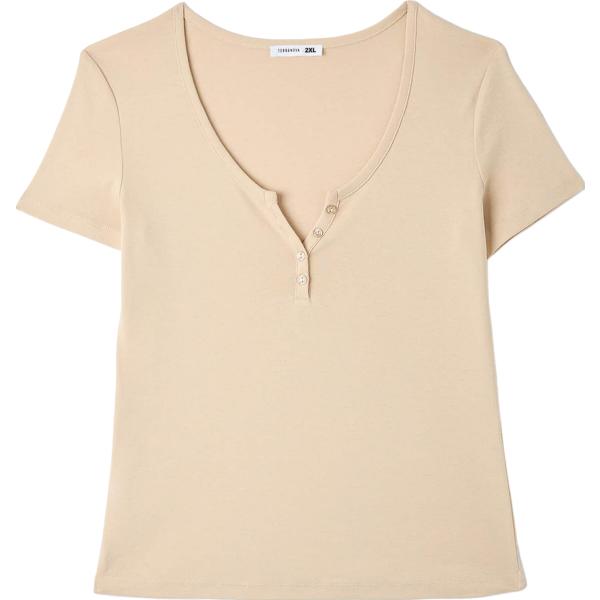 t-shirt Terranova marrone tinta unita