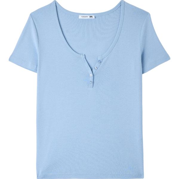t-shirt Terranova blu tinta unita