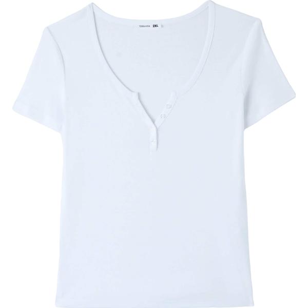 t-shirt Terranova bianco tinta unita