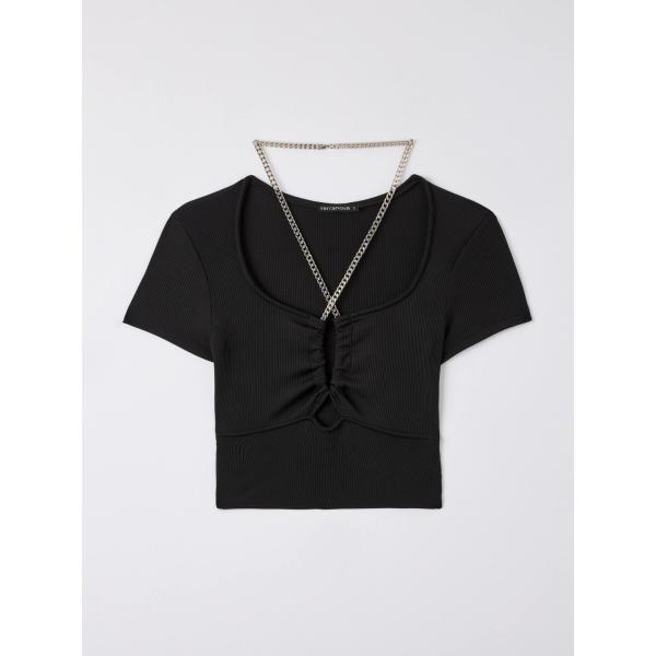t-shirt Terranova bianco tinta unita