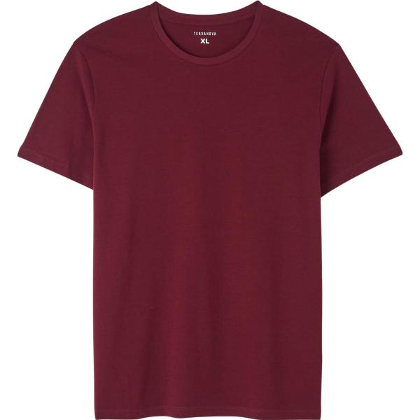 t-shirt Terranova rosso tinta unita