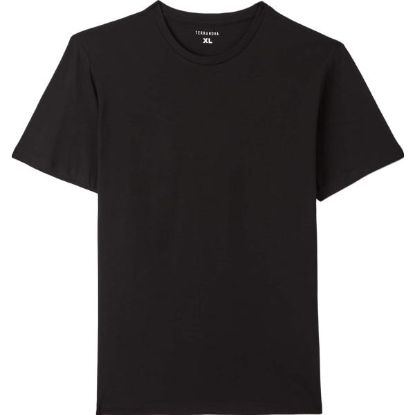 t-shirt Terranova nero tinta unita