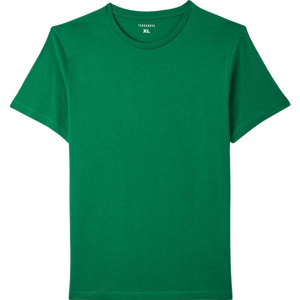 t-shirt Terranova verde tinta unita