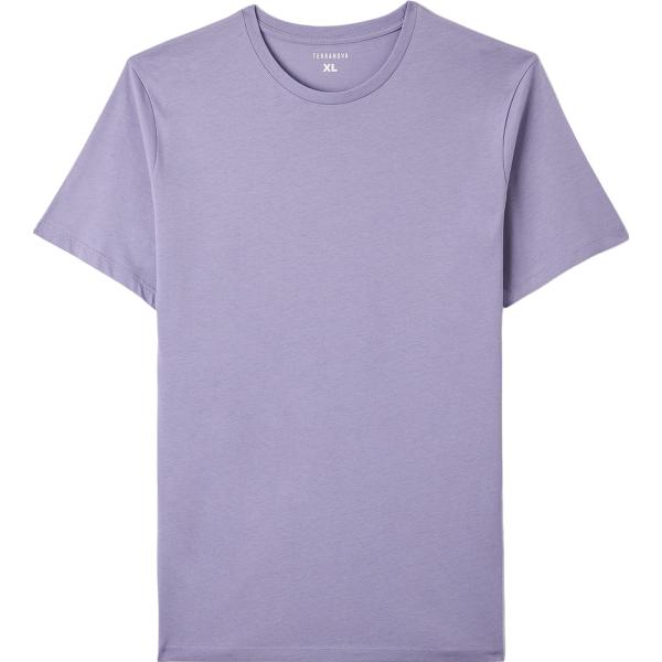 t-shirt Terranova viola tinta unita