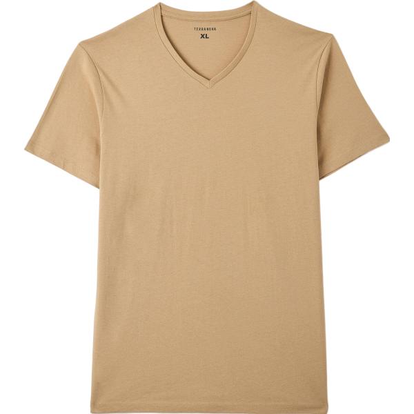 t-shirt Terranova marrone tinta unita