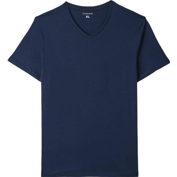 t-shirt Terranova blu tinta unita