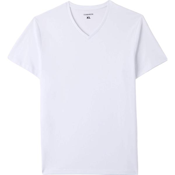 t-shirt Terranova bianco tinta unita