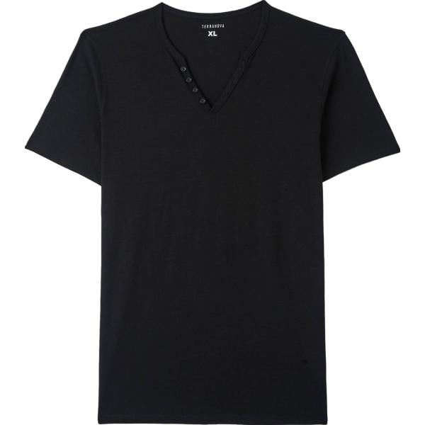 t-shirt Terranova nero tinta unita