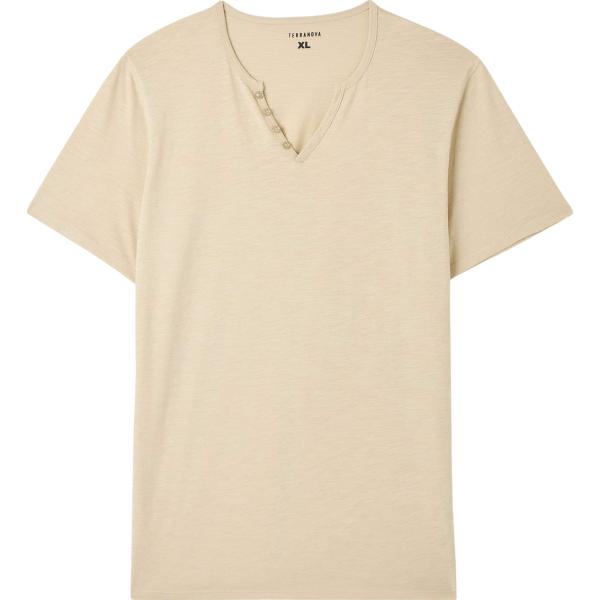 t-shirt Terranova marrone tinta unita