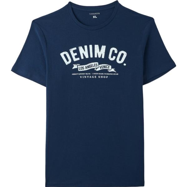 t-shirt Terranova blu con stampe