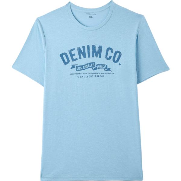 t-shirt Terranova blu con stampe