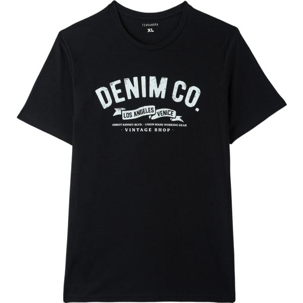 t-shirt Terranova nero con stampe