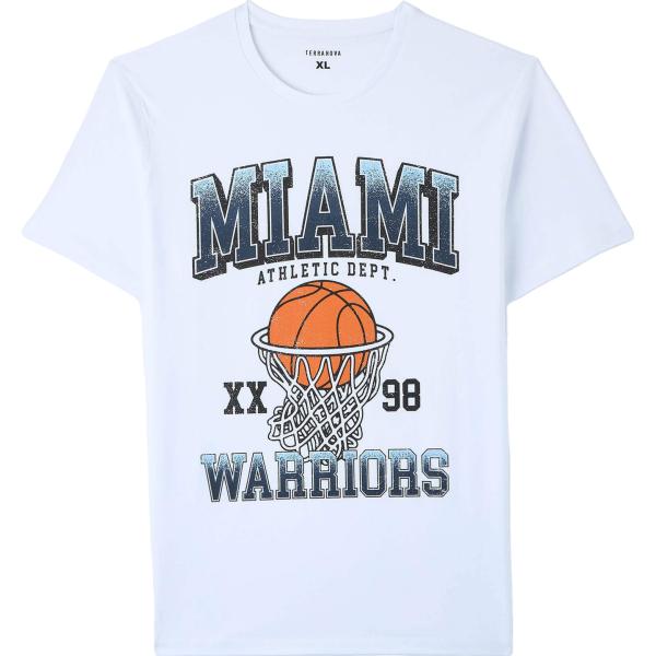 t-shirt Terranova bianco con stampe