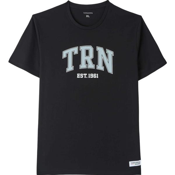 t-shirt Terranova nero con stampe