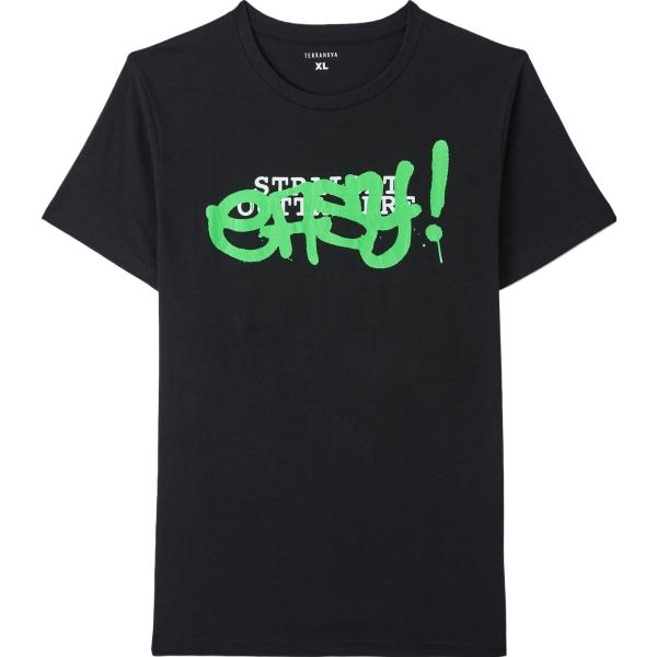 t-shirt Terranova nero con stampe