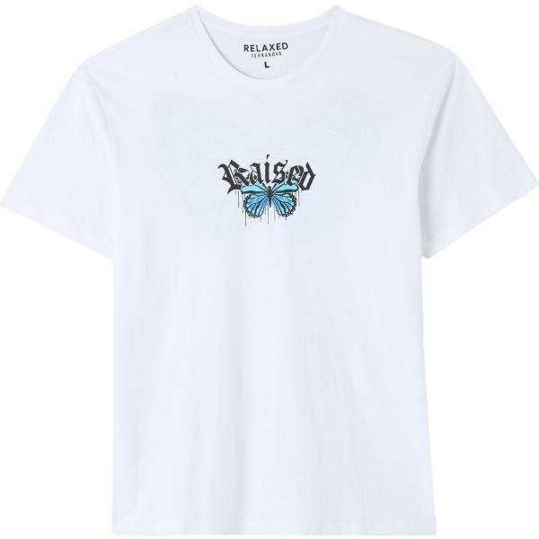 t-shirt Terranova bianco con stampe