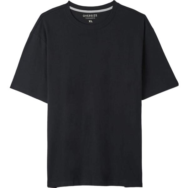 t-shirt Terranova nero tinta unita