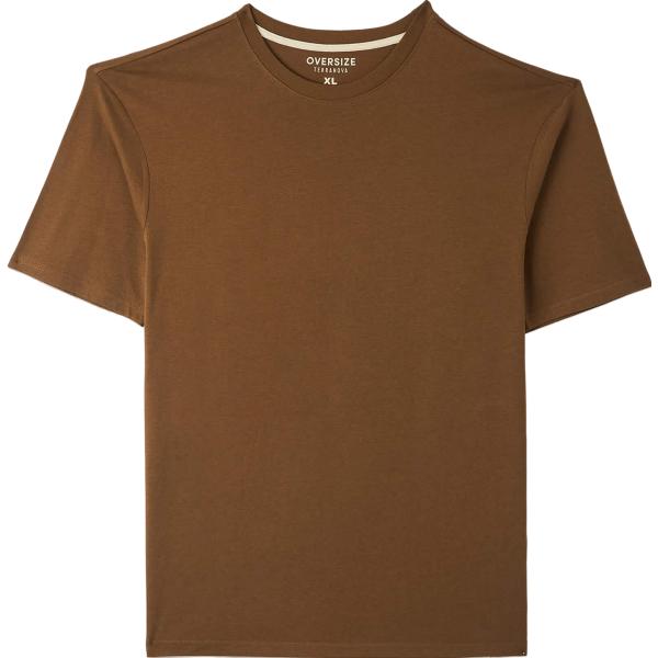 t-shirt Terranova marrone tinta unita