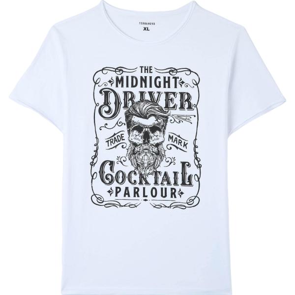 t-shirt Terranova bianco con stampe