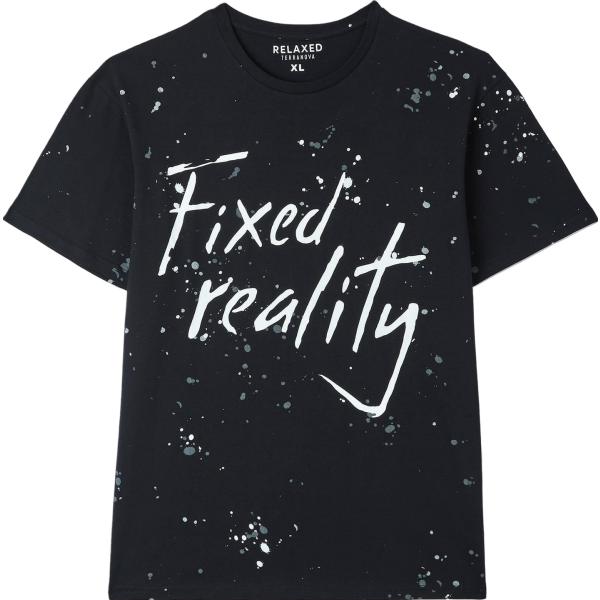t-shirt Terranova nero con stampe