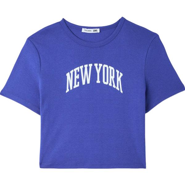 t-shirt Terranova viola con stampe