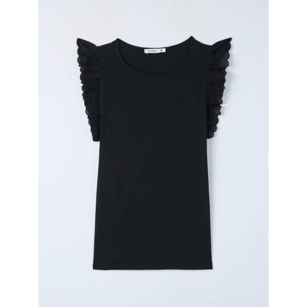 t-shirt Terranova nero tinta unita