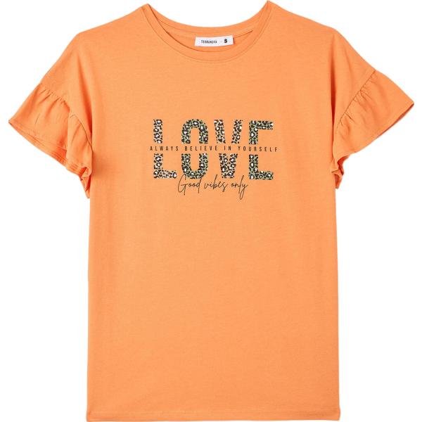 t-shirt Terranova arancione con stampe