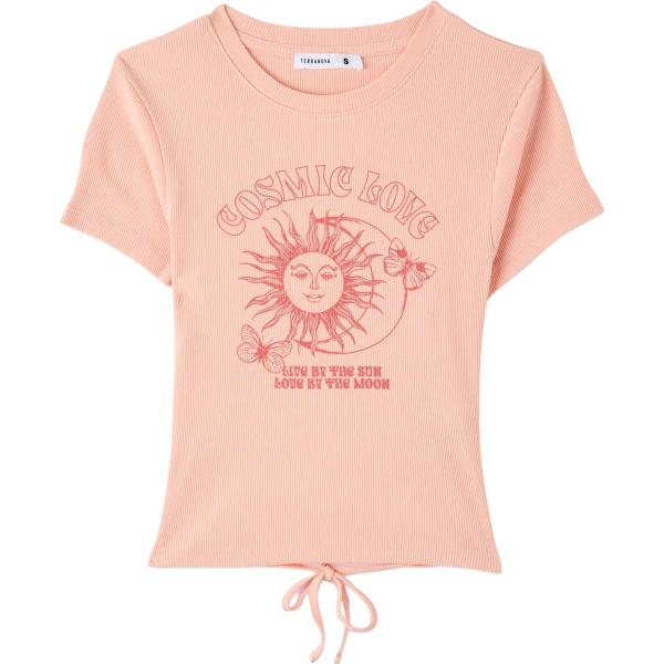 t-shirt Terranova rosa con stampe