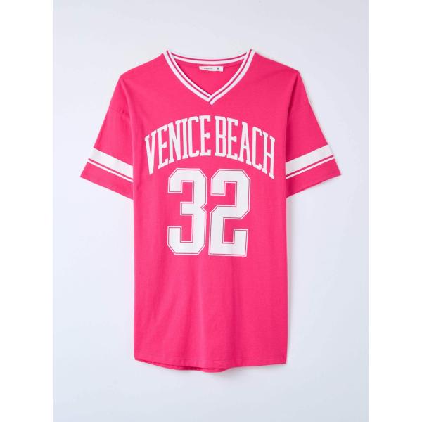 t-shirt Terranova rosa con stampe