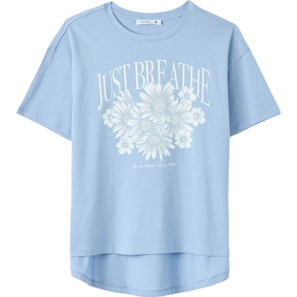 t-shirt Terranova blu a fiori