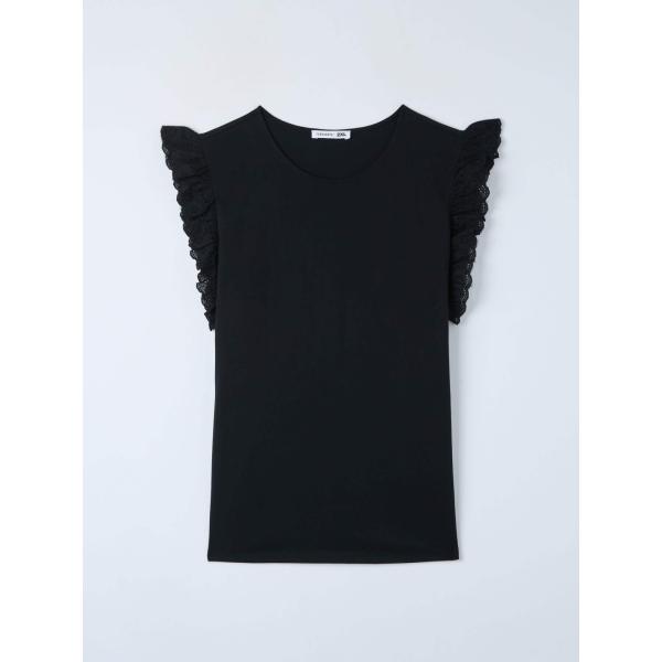 t-shirt Terranova nero tinta unita