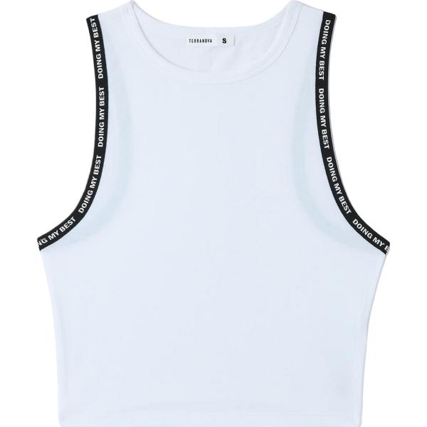 top sportivi Terranova bianco con stampe